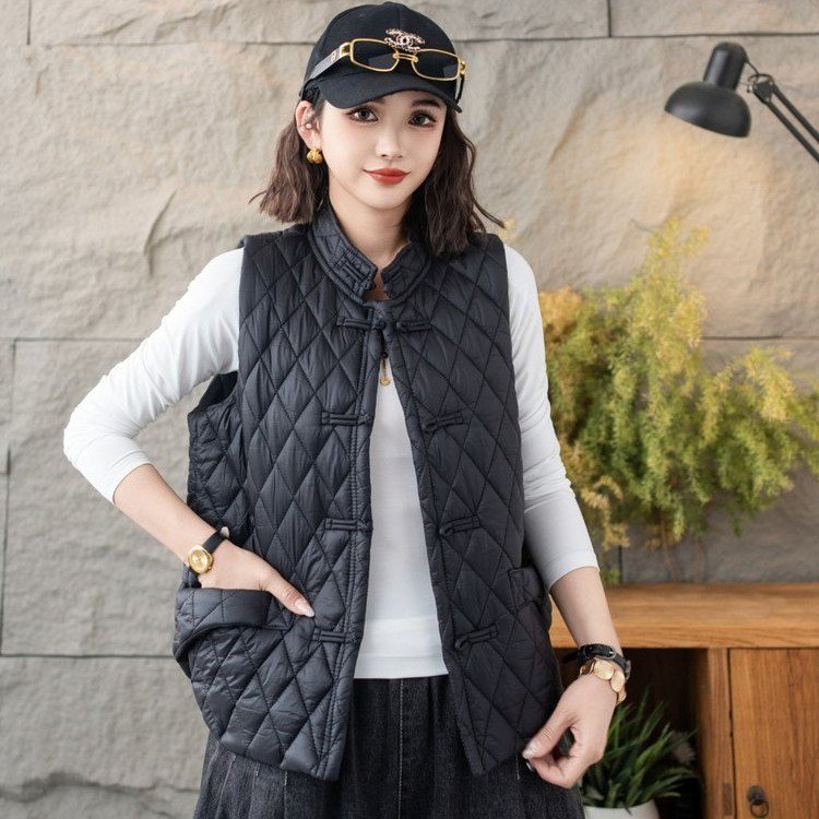 俞兆林2025年秋冬民族风盘扣马甲保暖百搭背心中老年妈妈装马夹