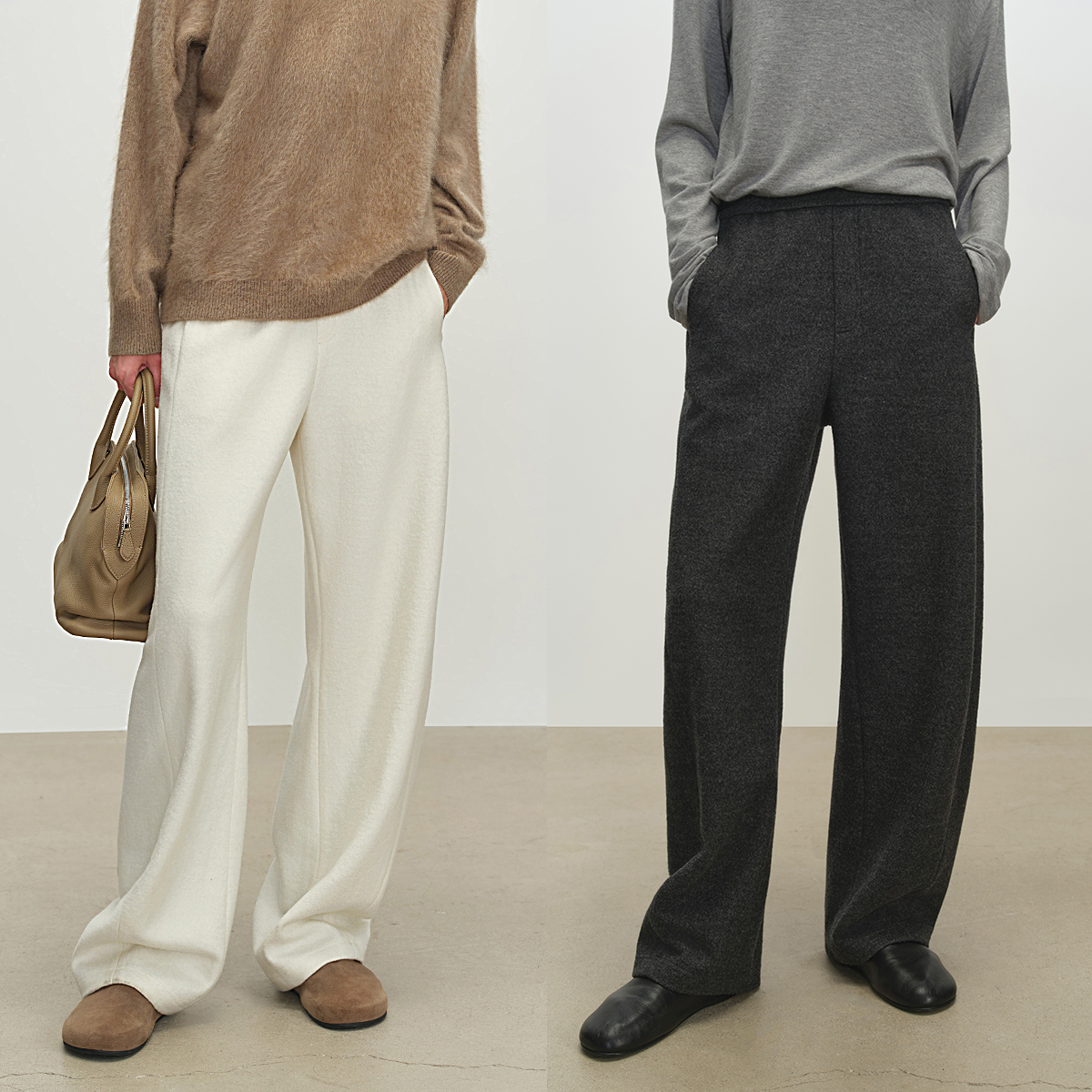 MSBEAST松弛暖暖裤_微圈绒感羊毛香蕉奶奶裤