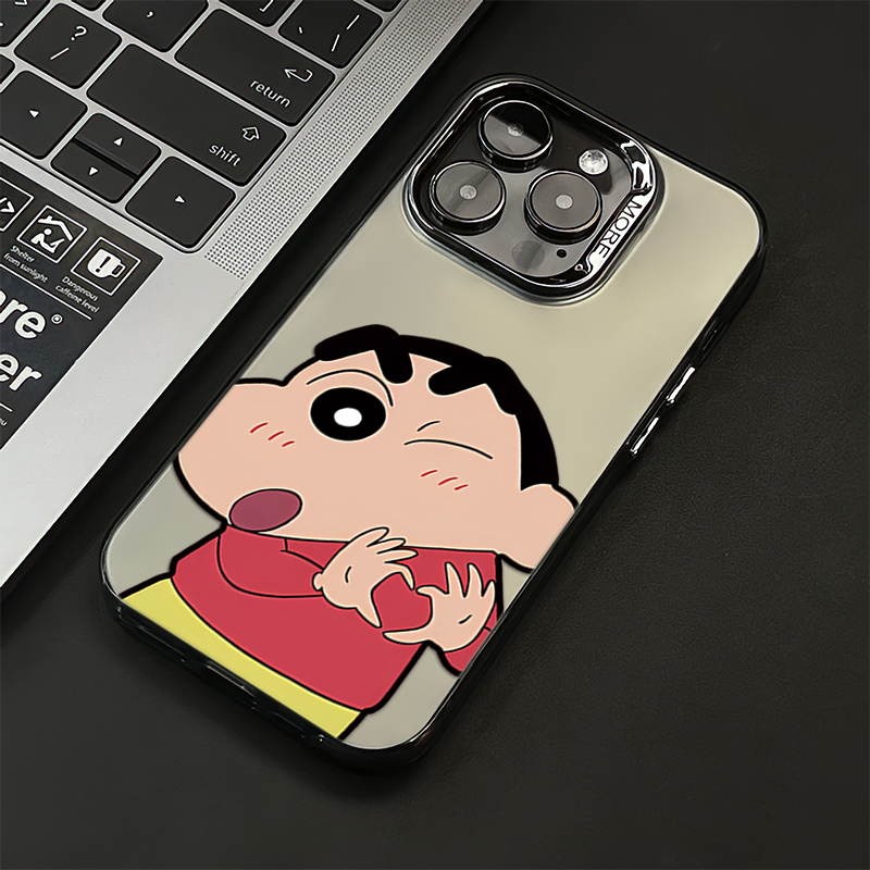 爱心小新iphone16pro手机壳14/15promax苹果13电镀12磨砂套11适用