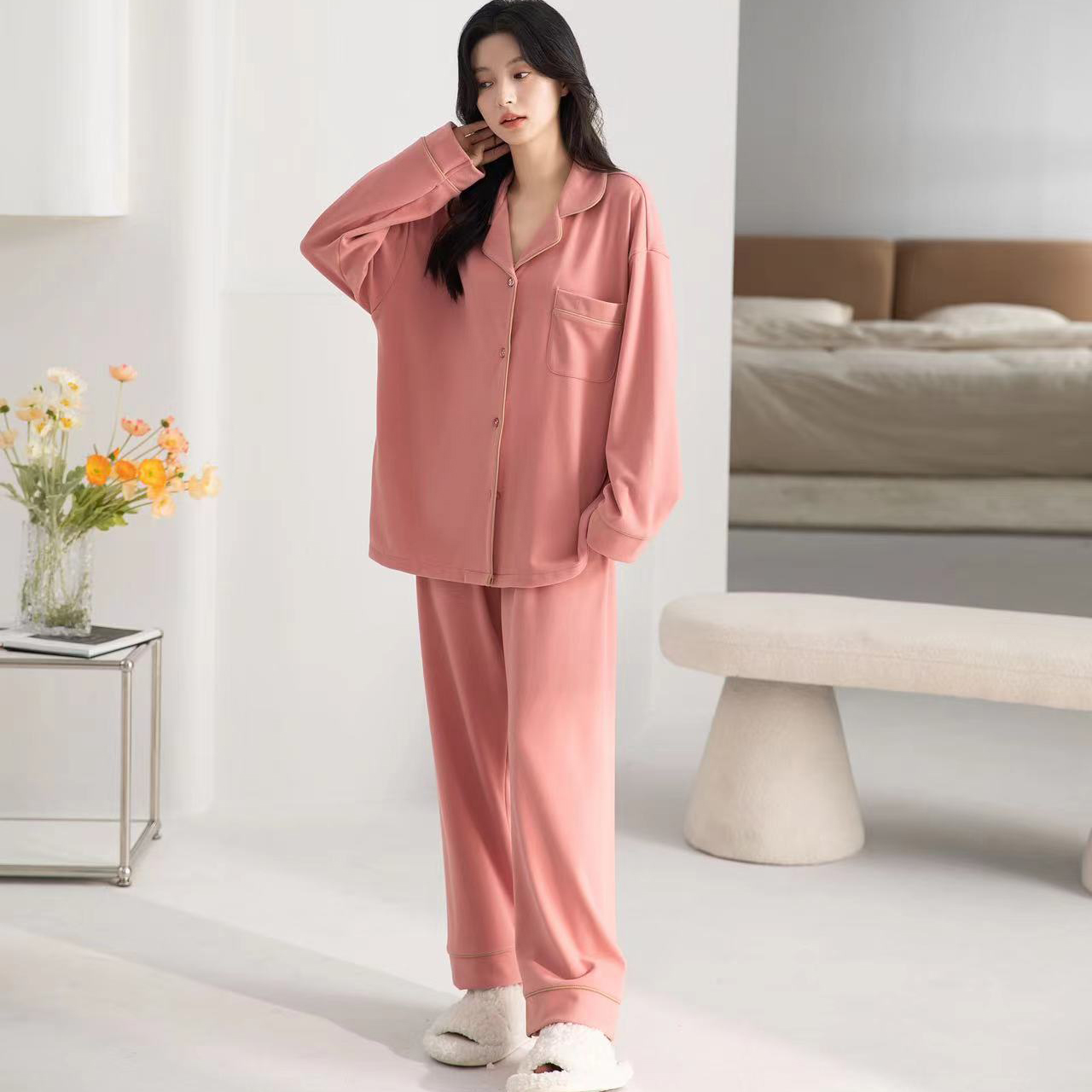 门店3&99！暖暖绒睡衣」面料鼎巨柔软蓬松速暖家居服套装C25406