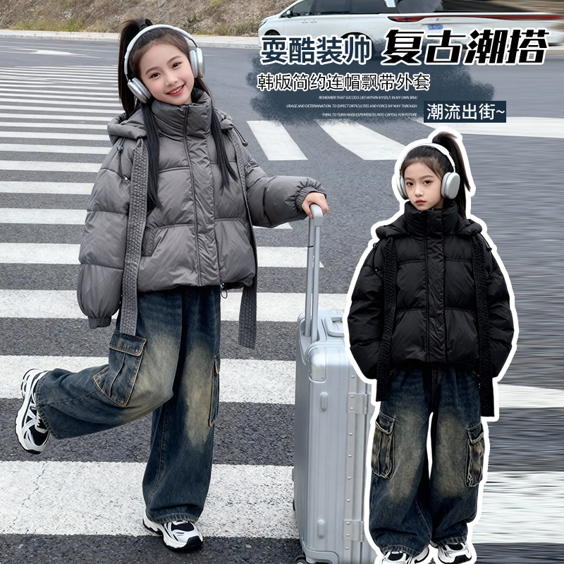 女童棉衣外套冬装2025新款儿童女孩加厚棉服冬季韩版中大童棉袄潮