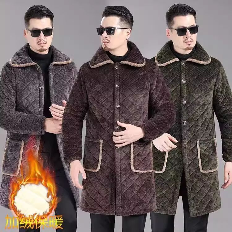 奥莱四川省省服冬季棉衣男加绒加厚罩衣中长款保暖外套工作服大