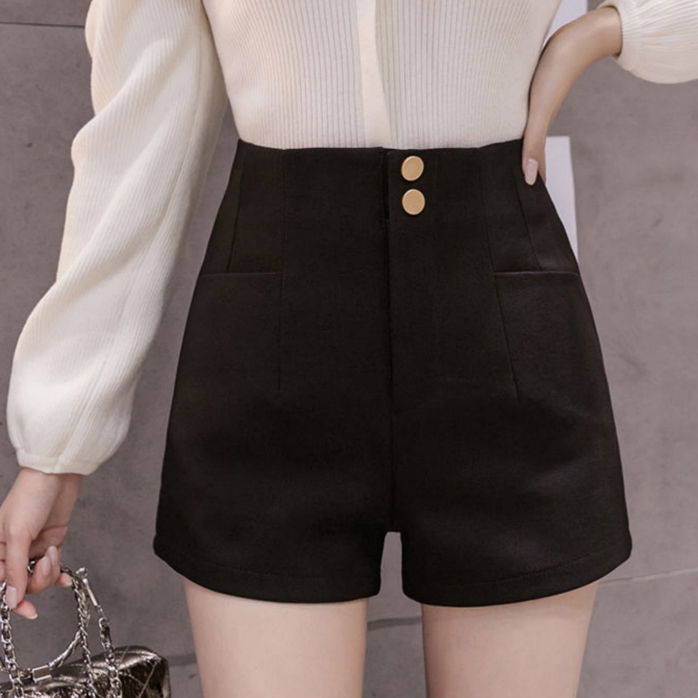 黑色西装短裤女外穿2025春秋新款高腰热裤弹力网红短裤秋冬外穿