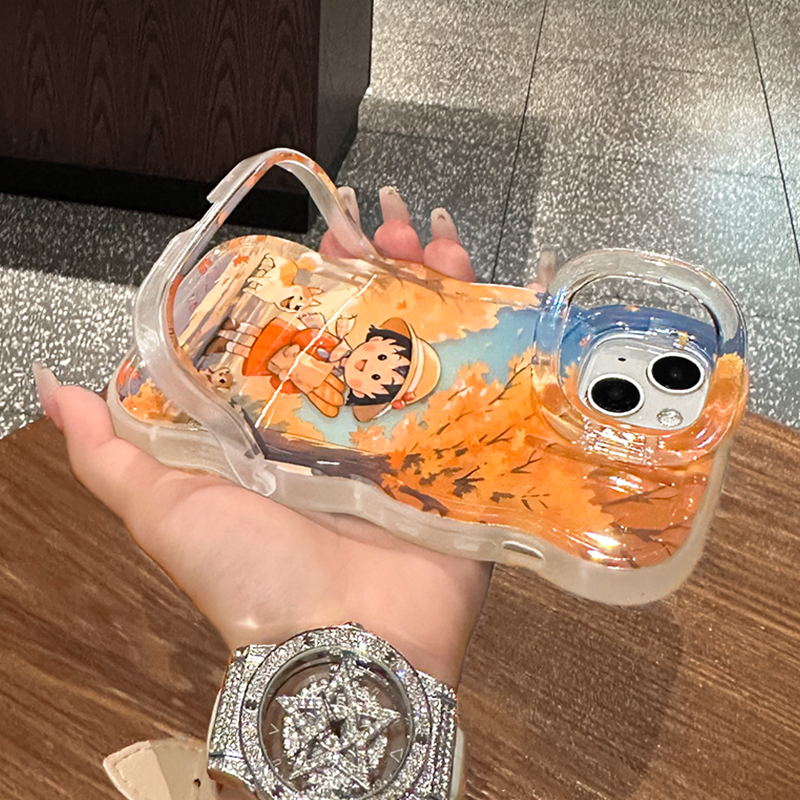 秋叶丸子适用苹果15华为vivo/oppo小米iPhone16板凳双支架手机壳