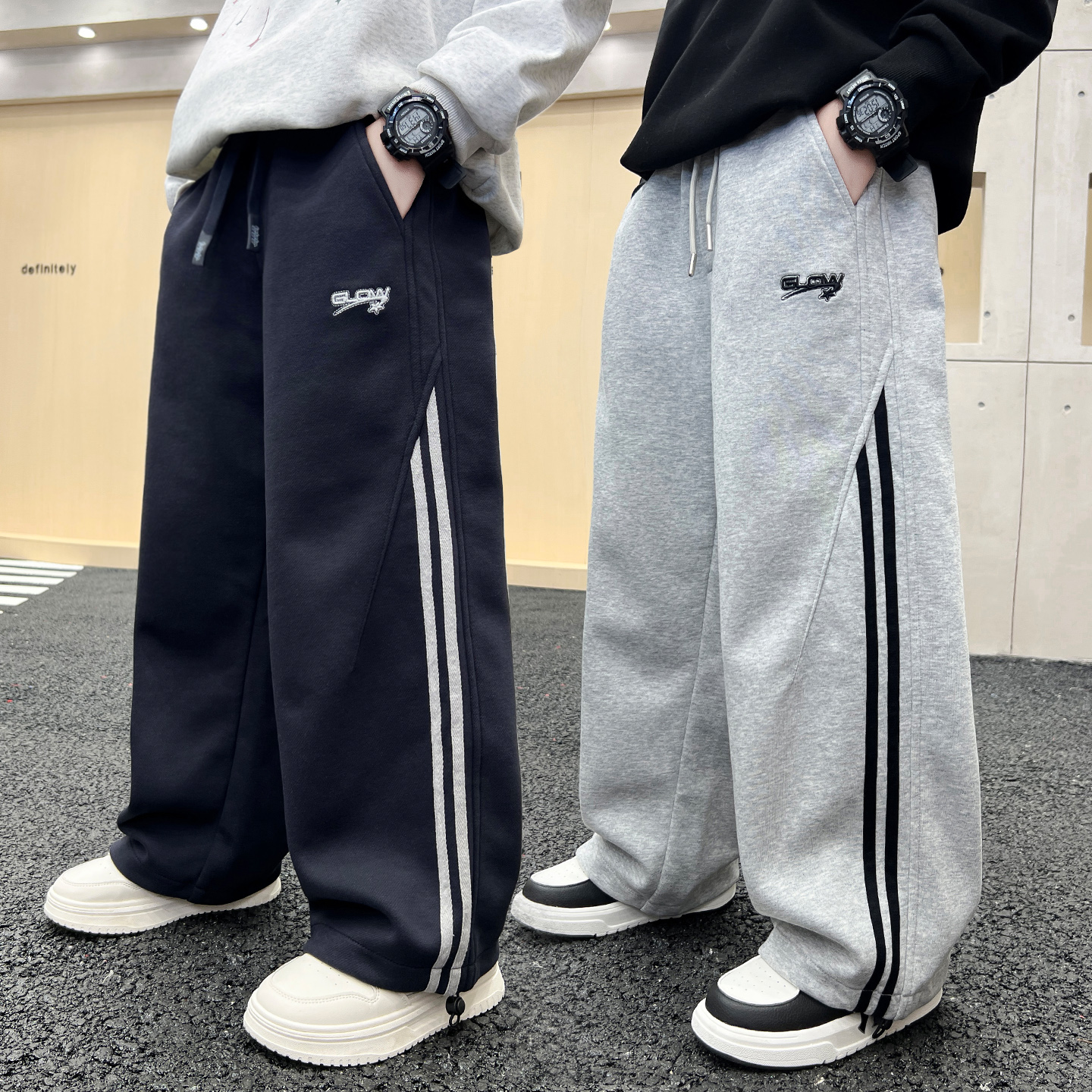 男童裤子秋冬款2025新款大童秋装男孩儿童秋季直筒小孩小学生男款