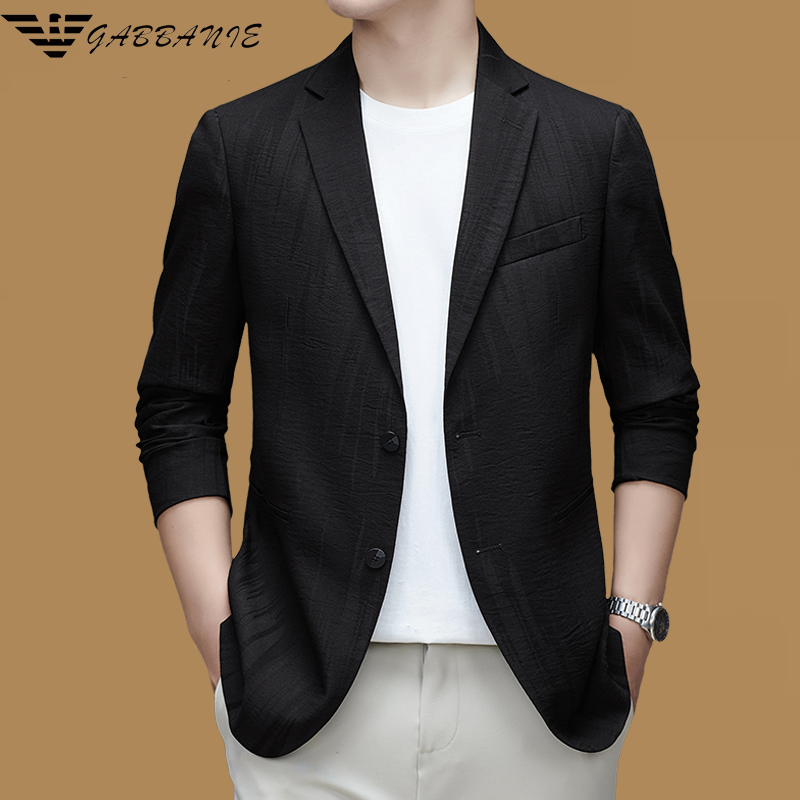 意大利专柜男士商务西服春秋高档潮流小西装纯色轻奢休闲西装外套