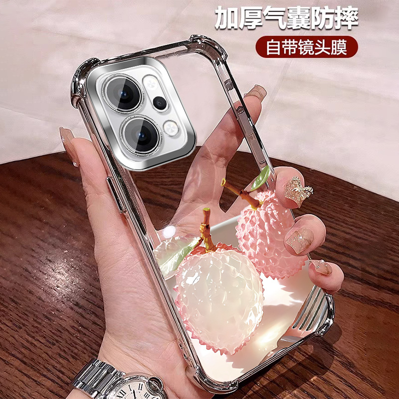 四角防摔适用oppofindx9手机壳带镜头膜软壳透明全包pro 轻奢网红