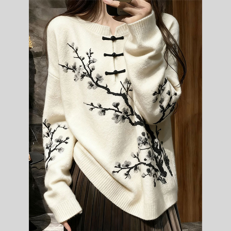 新中式禅意国风毛衣气质高级感超好看宽松针织上衣女2026秋季新款