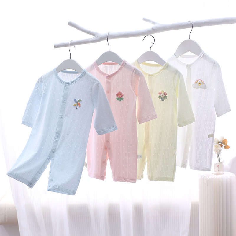 婴儿夏季薄款连体透气长袖宝宝卡通长袖婴儿新生儿薄款儿童