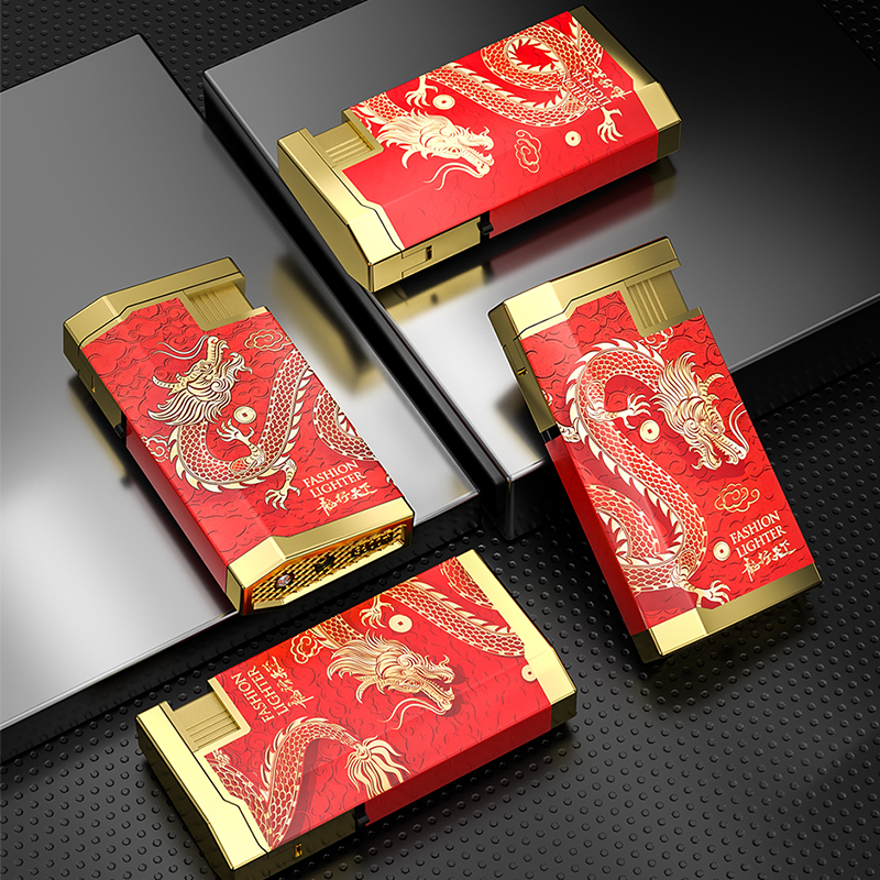 国潮龙金属外壳打火机火焰强劲防风耐用适合家用送礼