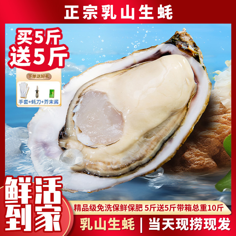 【黑龙江甘肃专属链接】发顺丰5斤送5斤正宗乳山生蚝新鲜整箱10斤