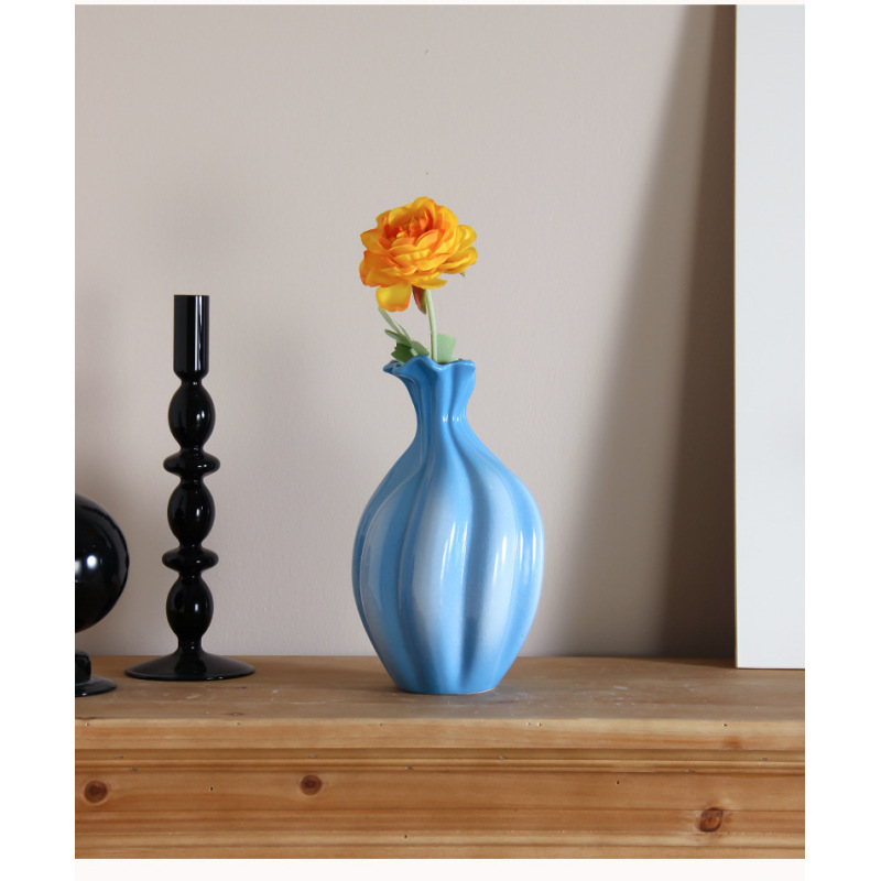 中古陶瓷花瓶花器法式高级感水培插花瓶ins风高颜值复古小摆件