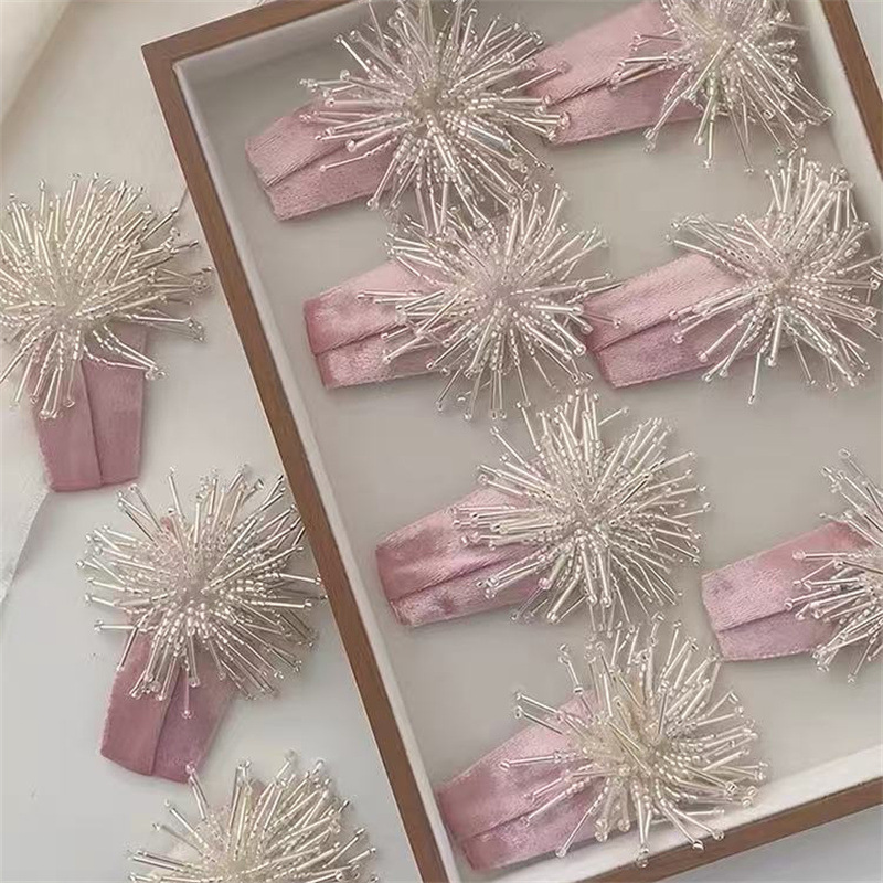 闪闪惹人爱自制款串珠烟花流苏发夹刘海夹布灵布灵发饰碎发夹发饰