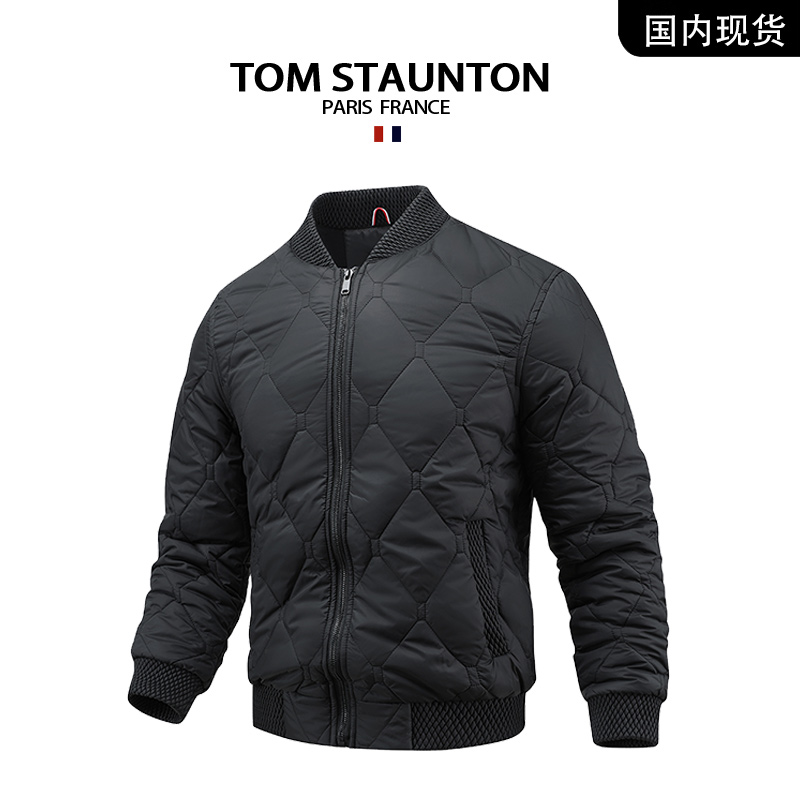 【品牌撤柜清仓】TOM STAUNTOU 轻奢商务休闲棒球领休闲棉服外套男