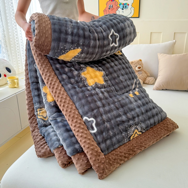 新款豆豆被秋冬款A版兔毛绒B版豆豆绒大豆被冬季加厚保暖单人双人