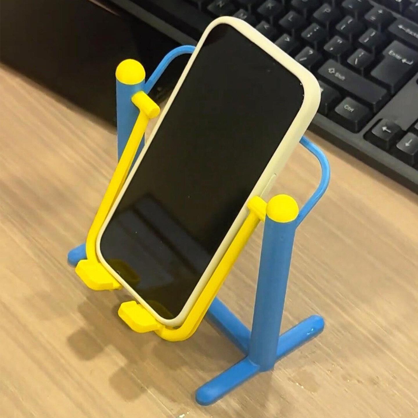 创意健身器械手机支架办公室宿舍桌面摆件稳固防抖懒人追剧神器