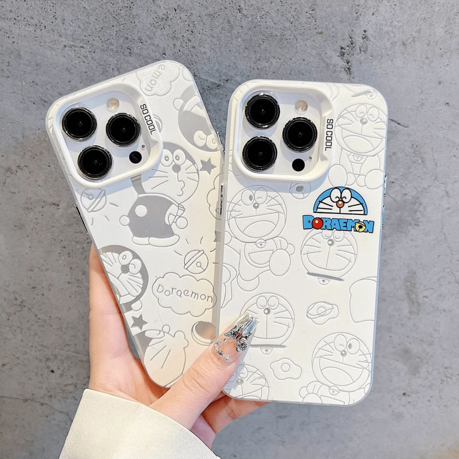 BANCA线条多啦磨砂彩银适用iphone16/15手机壳华为vivo小米14oppo