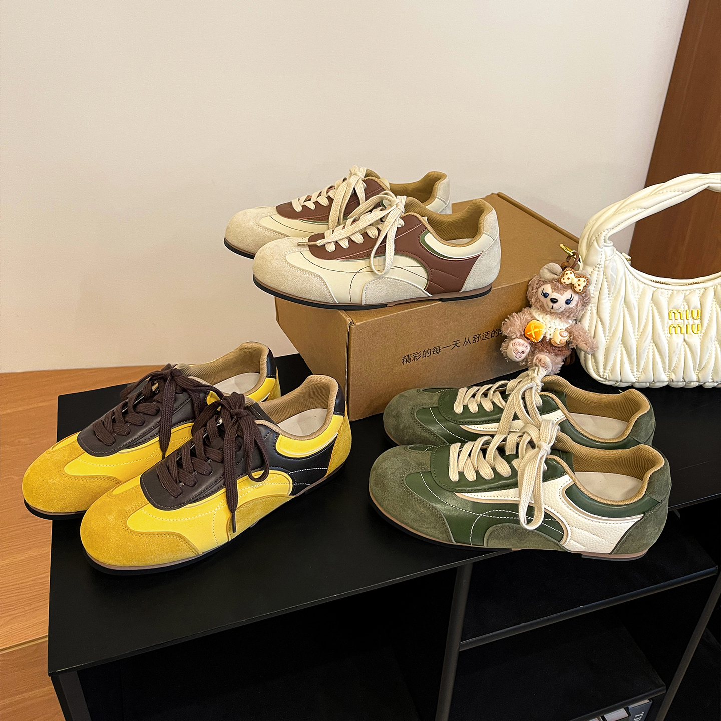 赵露思同款复古撞色平底德训鞋2025最新秋款泽西风运动休闲阿甘鞋