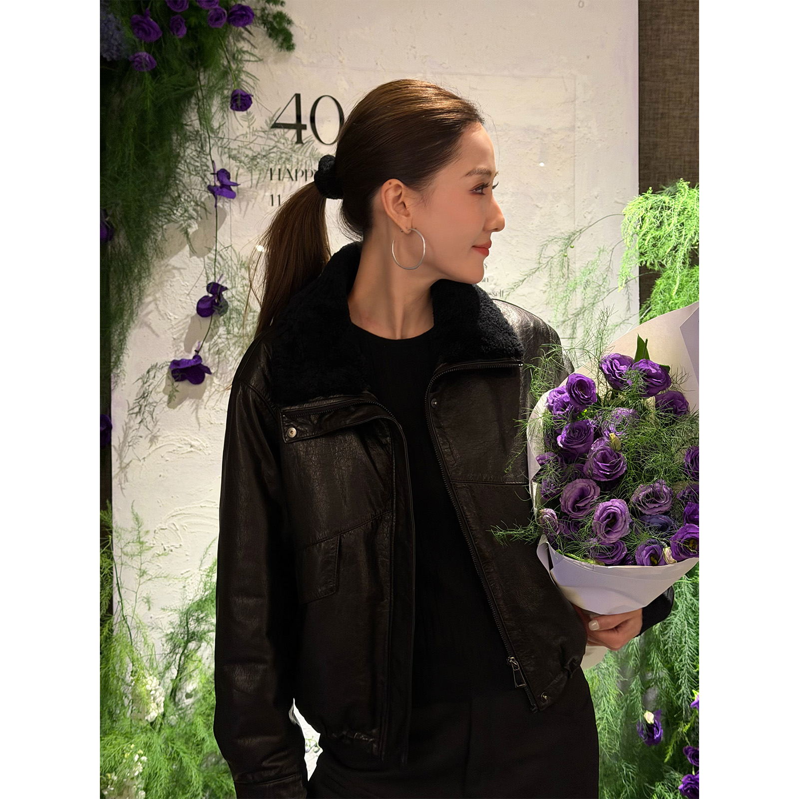 《生日皮衣》街头卡利亚直毛领进口油蜡牛皮机车夹克皮衣外套PH3236