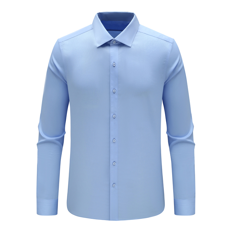 F3702恺春秋男式长袖衬衫 棉百搭商务休闲上衣免烫 浅蓝色