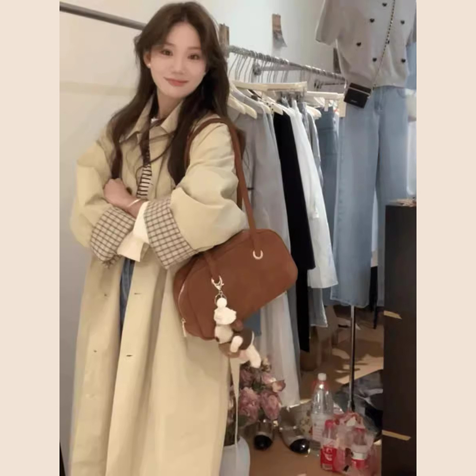 2025春秋中长款炸街高档次英伦风衣女时尚小个子时髦西装外套潮