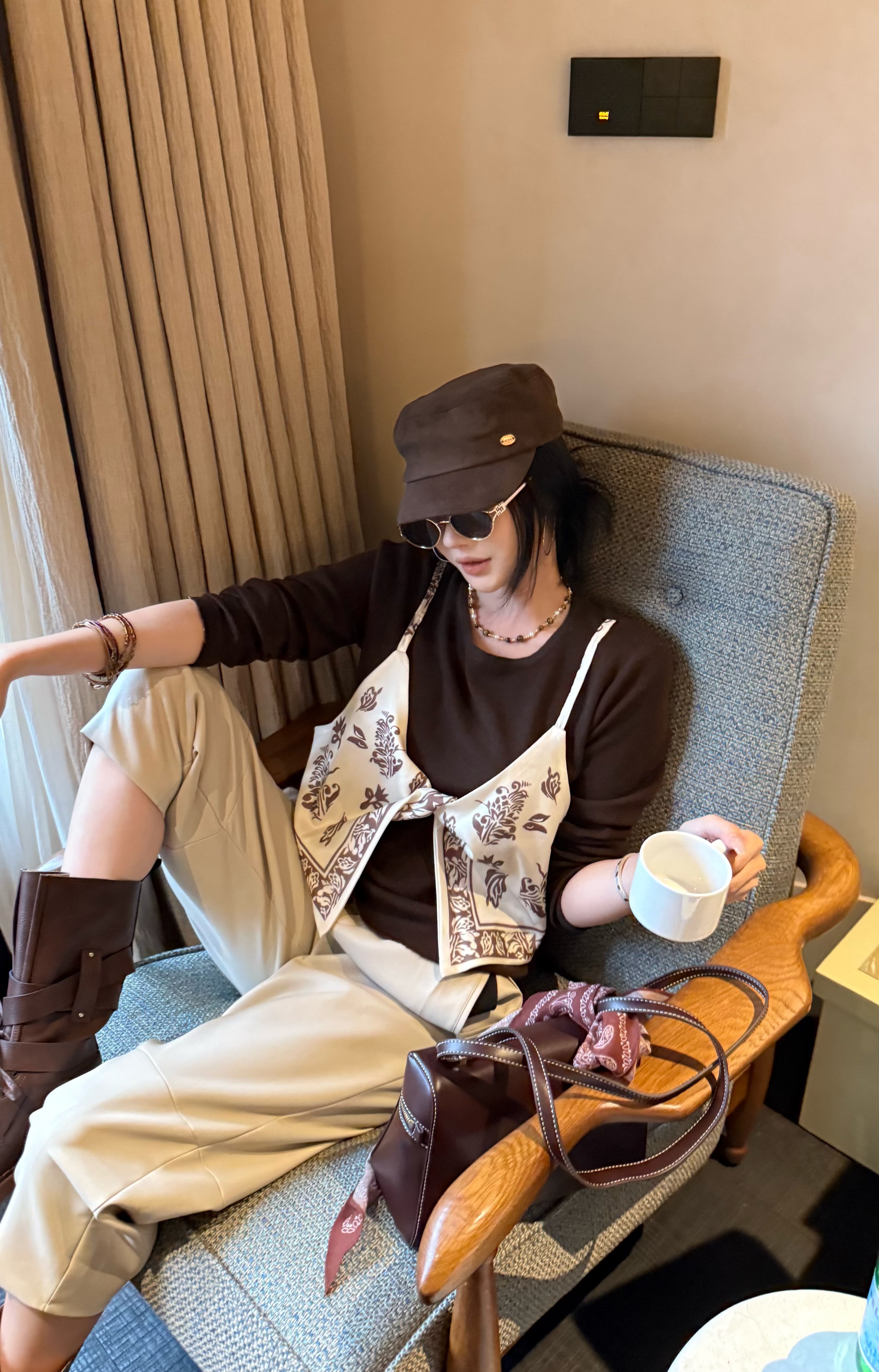 利达 NEW DADADA拼接印花复古拼接印花时尚修身气质上衣CUM614