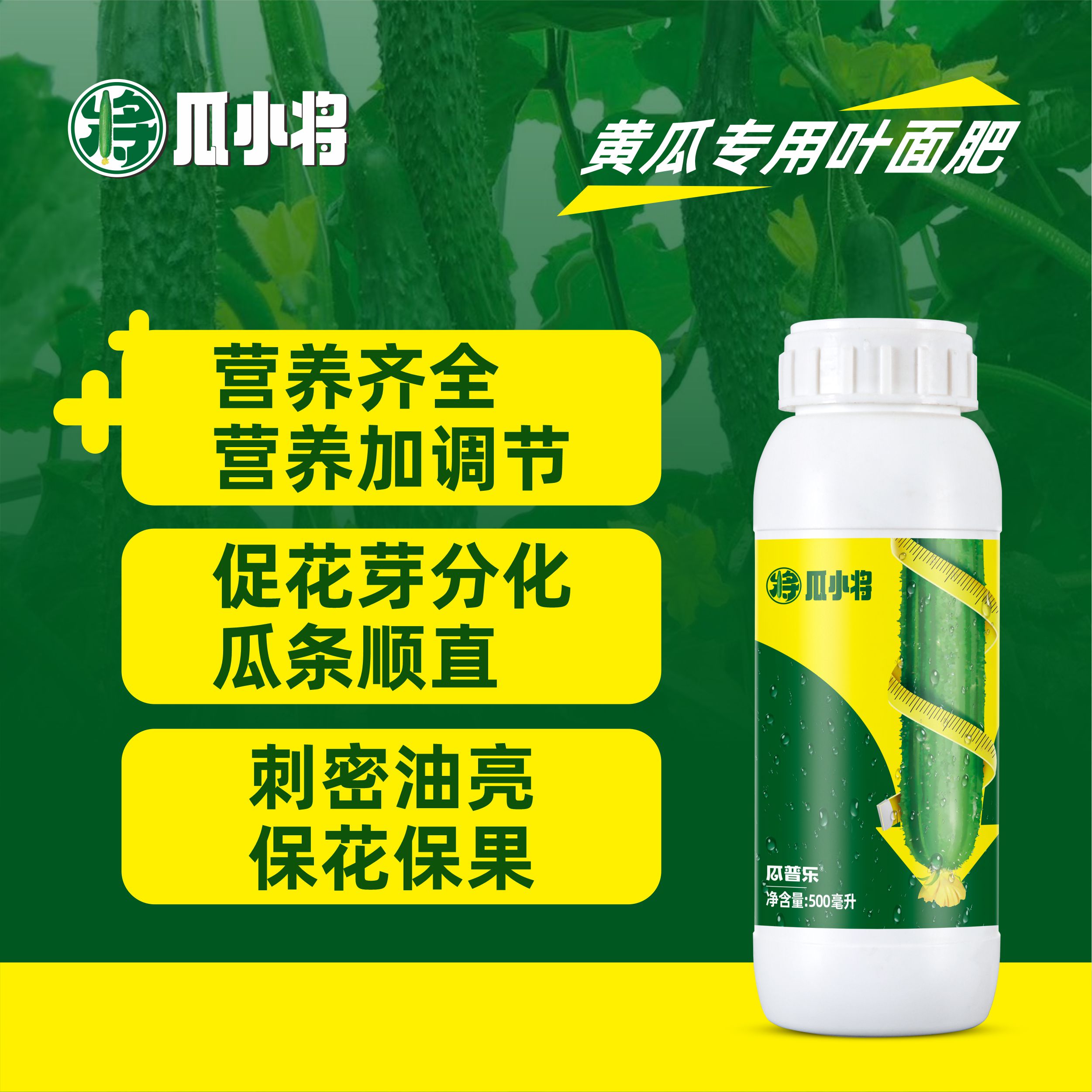 Q瓜小将黄瓜营养调节花芽分化蔬菜高级叶面肥专用拉长农用肥料
