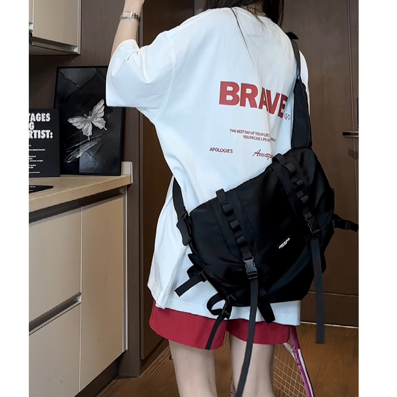 夏季美式重磅纯棉短袖ins时尚高街宽松设计感简约休闲潮牌半袖T恤