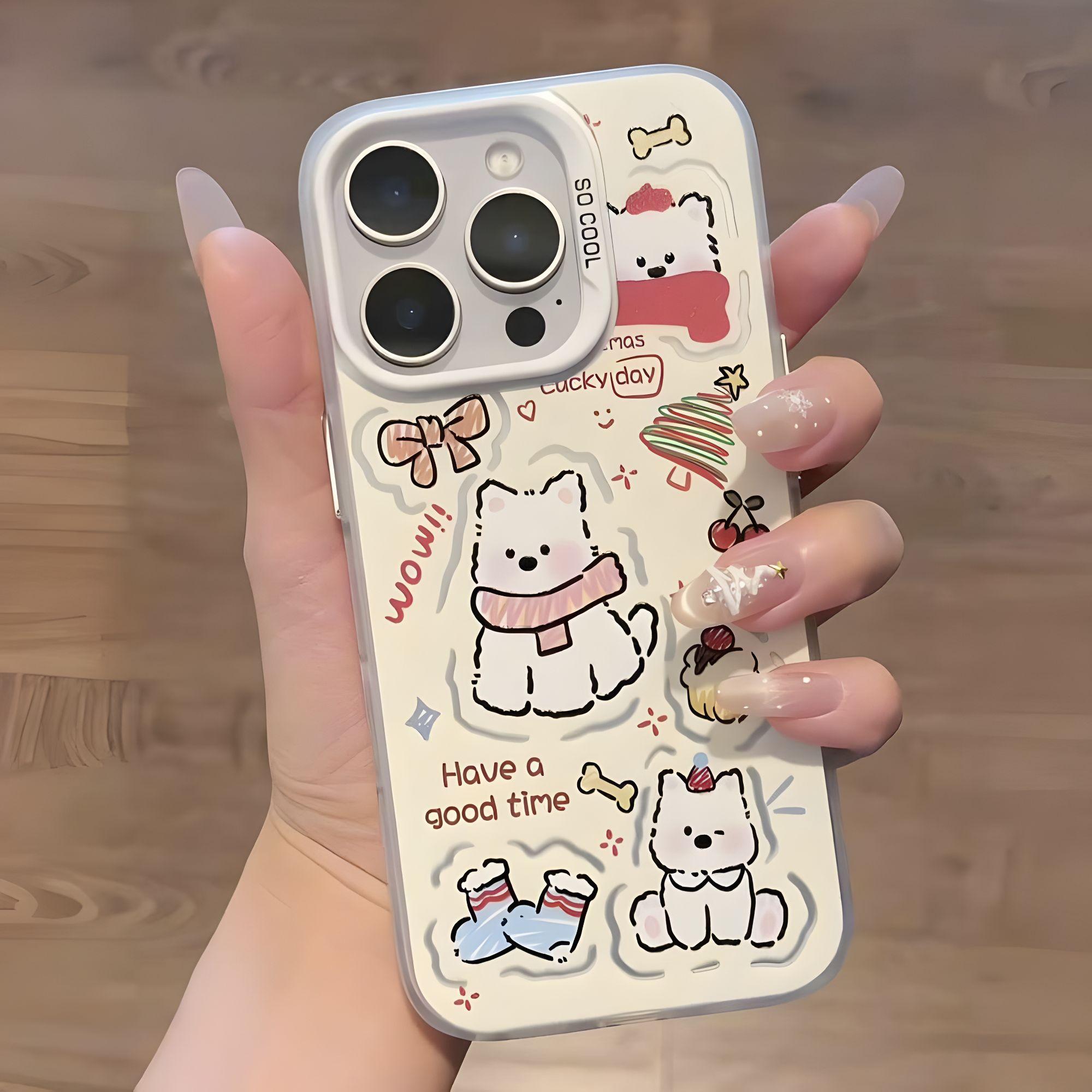 可爱围巾小狗适用苹果/华为/荣耀/OPPO/VIVO/小米手机壳防摔