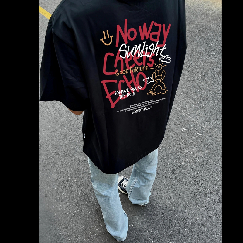 夏季重磅美式纯棉印花短袖T恤新款潮流高街男士宽松休闲百搭上衣