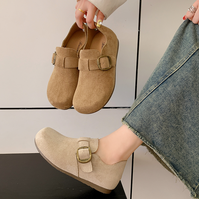 外穿勃肯鞋子女复古2025年新款秋季百搭豆豆鞋休闲单鞋爆款博肯鞋