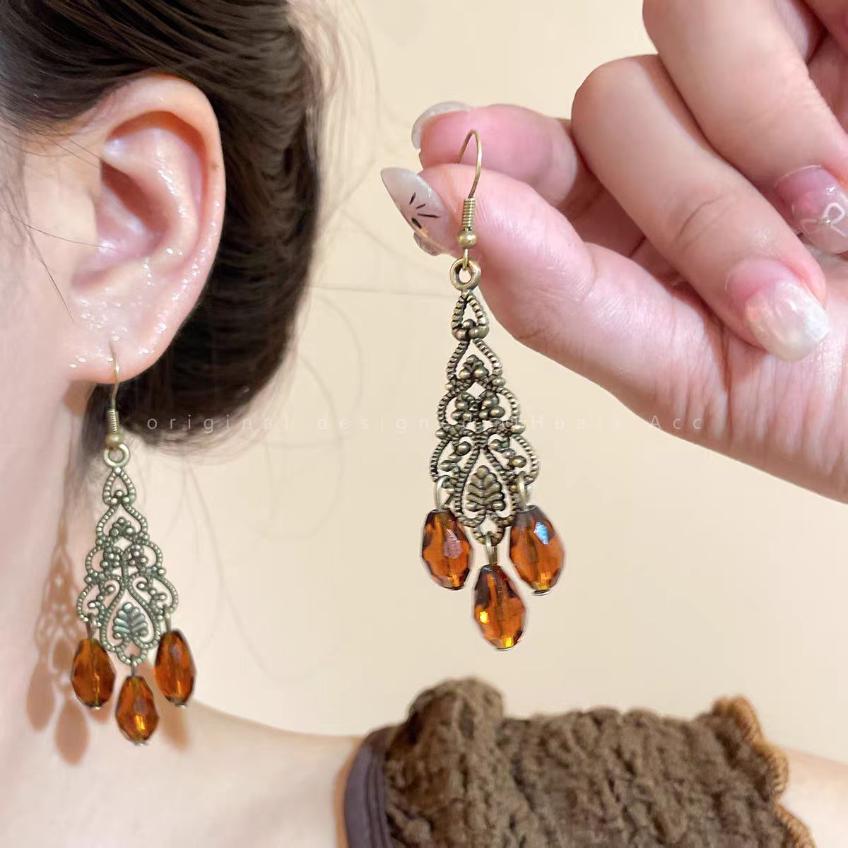 复古长款流苏耳环女2025新款波西米亚民族风耳坠度假风高级感耳饰