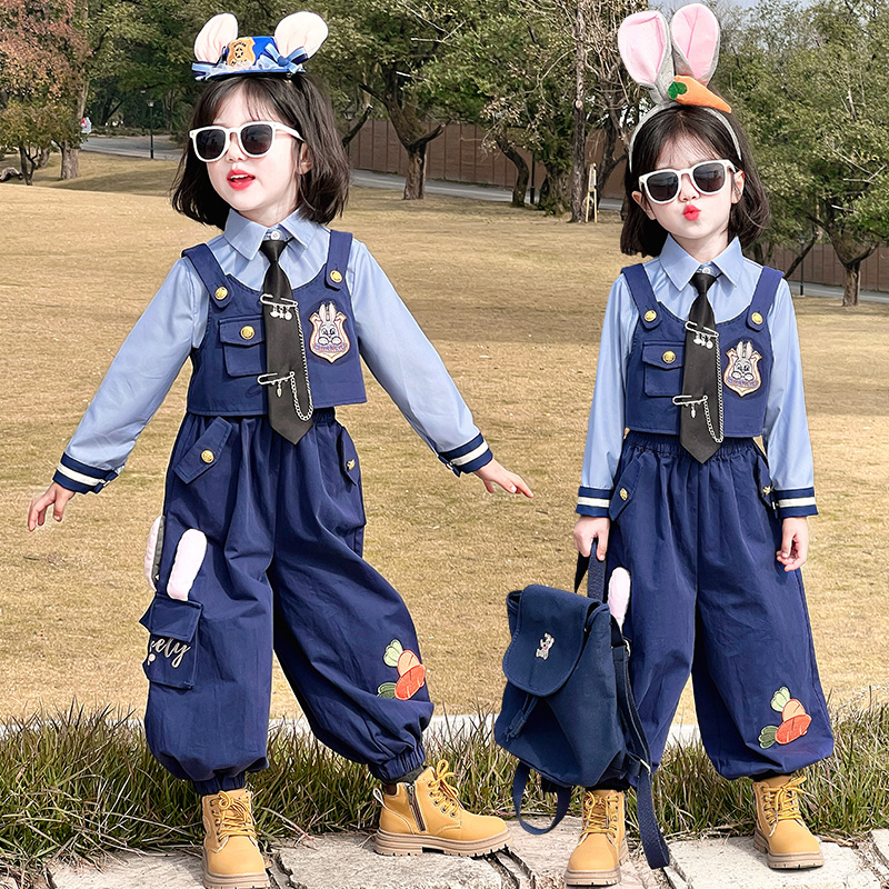 朱迪兔子警官cos服女童秋装套装2025新款爆款儿童迪士尼衣服女孩
