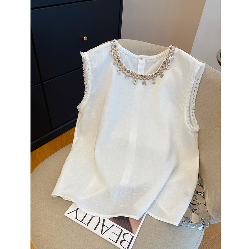 胖mm240斤大码波西米亚风别致装饰无袖流苏背心女夏宽松遮肚小衫