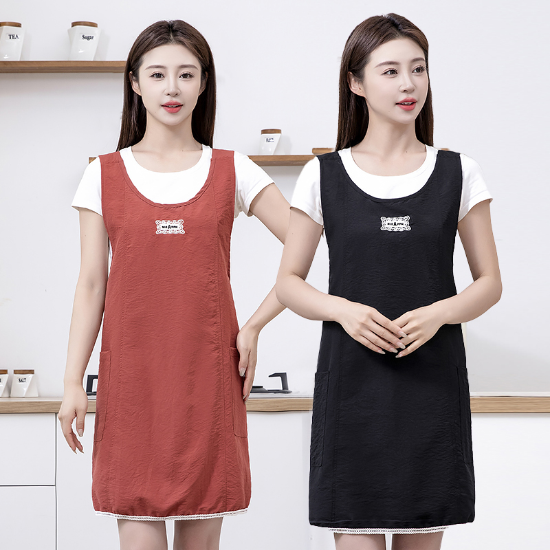 韩版简约家用防油围腰厨房做饭防污透气耐脏洋气工作服女坎肩时尚