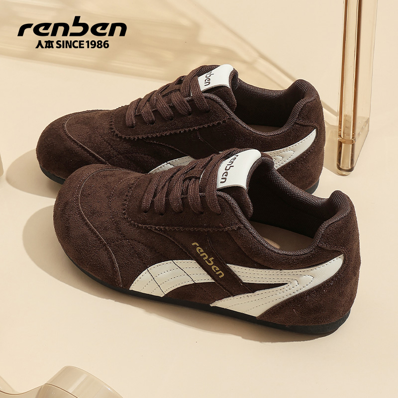 人本官方旗舰店德训鞋2025秋季新款轻便小众运动休闲慢跑赛车鞋潮