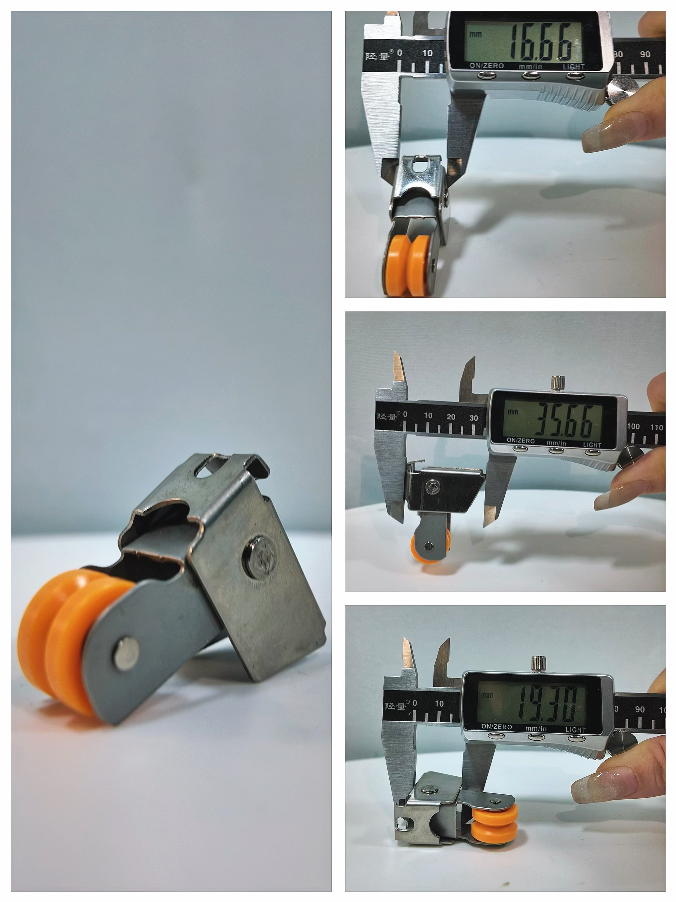 76/80/85/90型铝合金门窗上轨道滑轮新款稳定上顶轮弯勾防摆轮