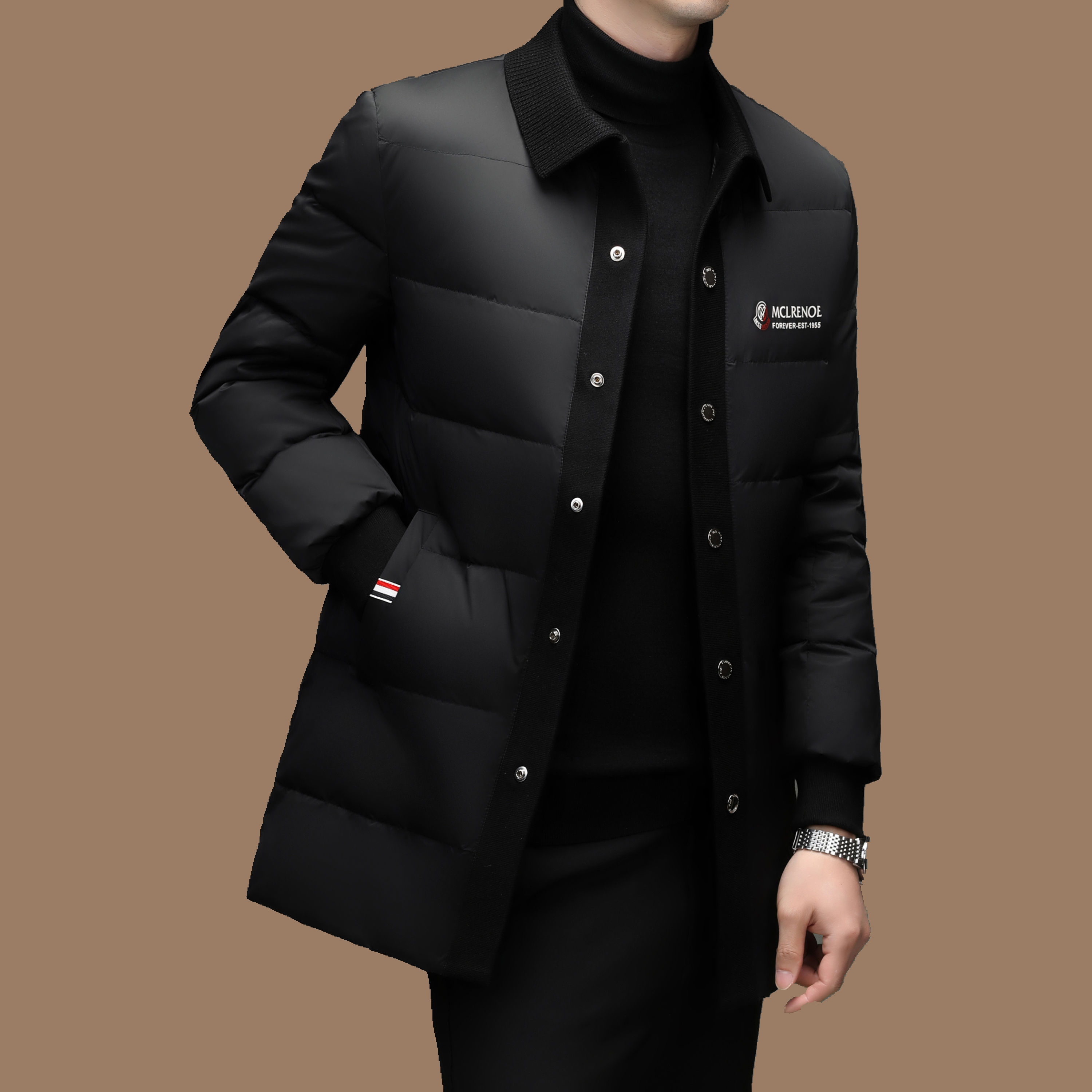 意大利大牌轻奢男士羽绒服最新款2024爆款正品中长款休闲羽绒服