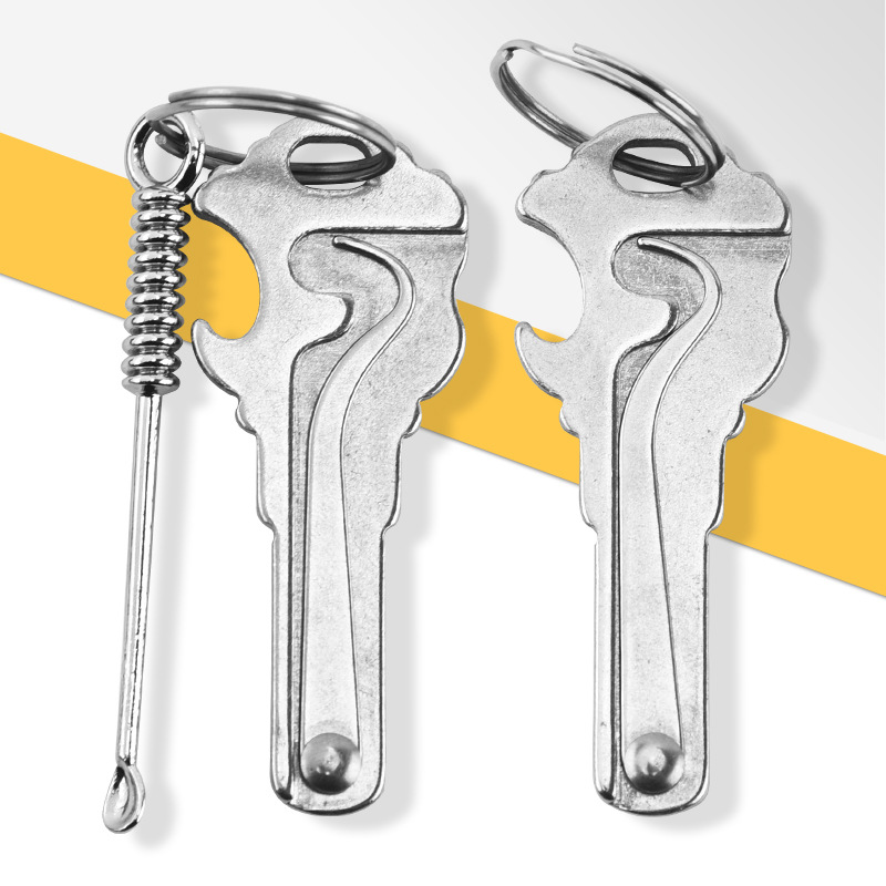 便携式不锈钢折叠牙签可开瓶金属剔牙器随身携带牙齿清洁工具