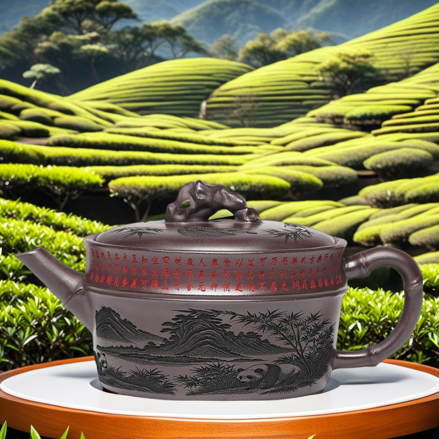 宜兴紫砂壶原矿古铜泥太湖石汉瓦270CC名家手制茶壶茶具礼品