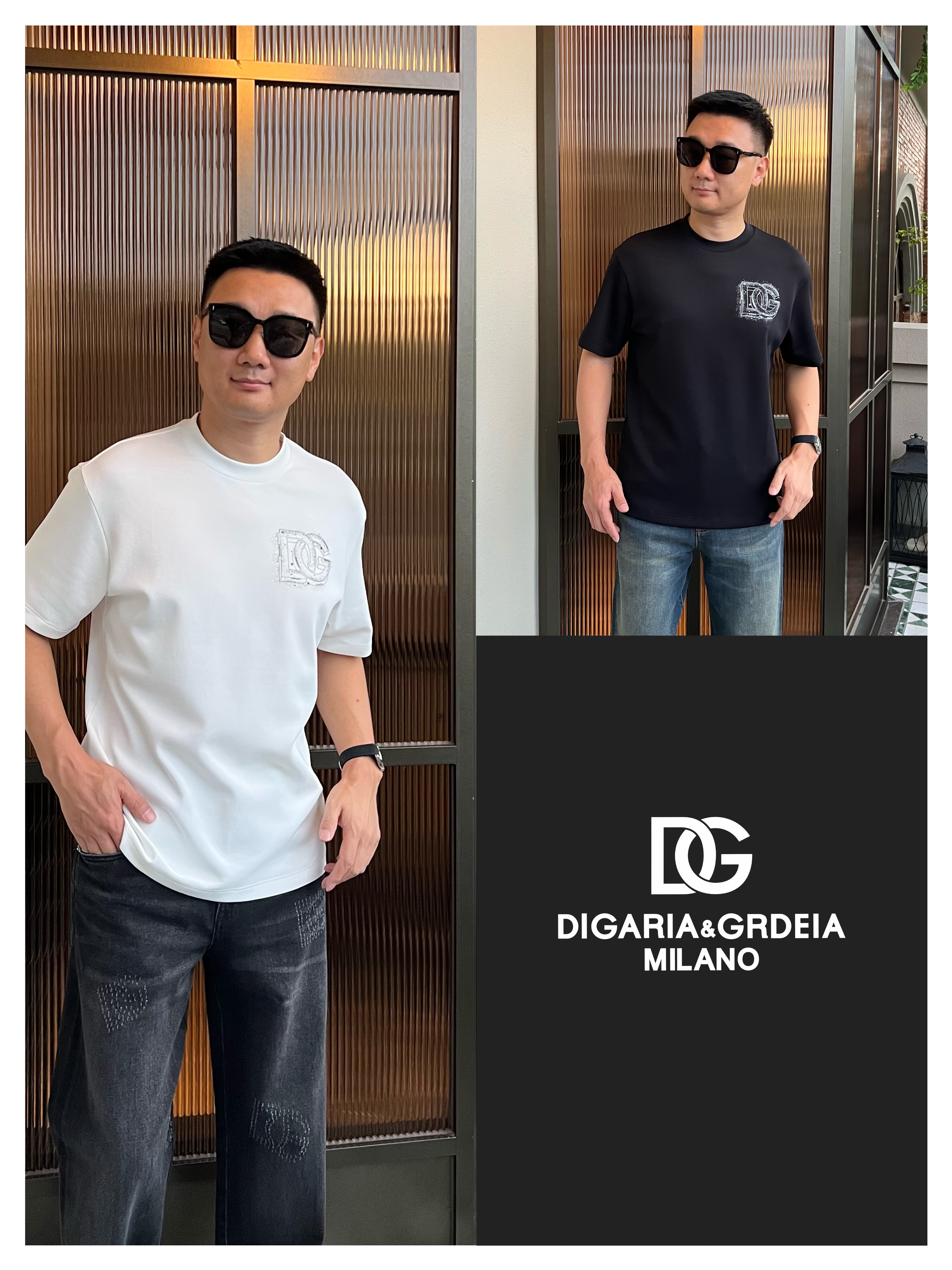 DG迪噶雅《国际行》2025秋男士简约时尚轻奢微宽松休闲圆领短袖T恤