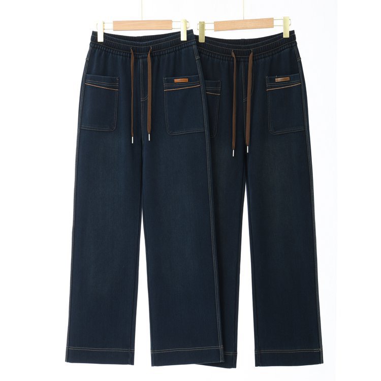 秋冬季2025新款女高腰水洗常规牛仔裤复古阔腿裤长裤直筒裤