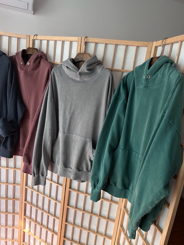 小虎崽shop 成衣染重磅卫衣连帽宽松纯色长袖（wy556B）