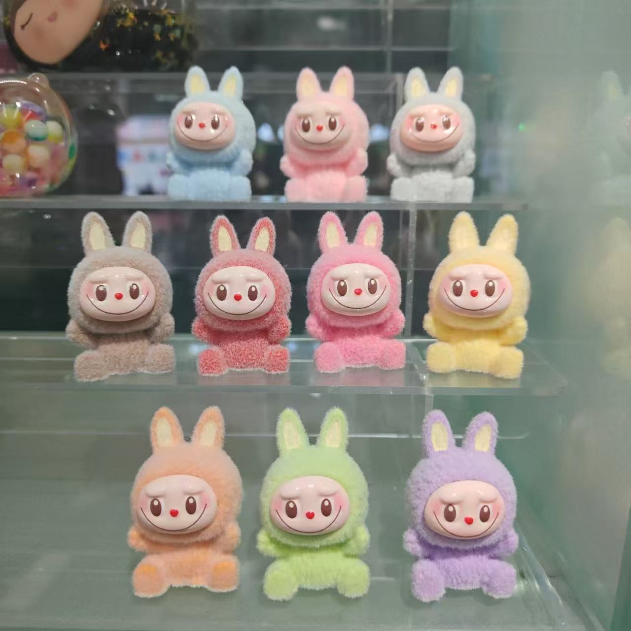 糖果色植绒布布 高颜值可爱迷你公仔潮玩手办模型摆件盲袋挂件
