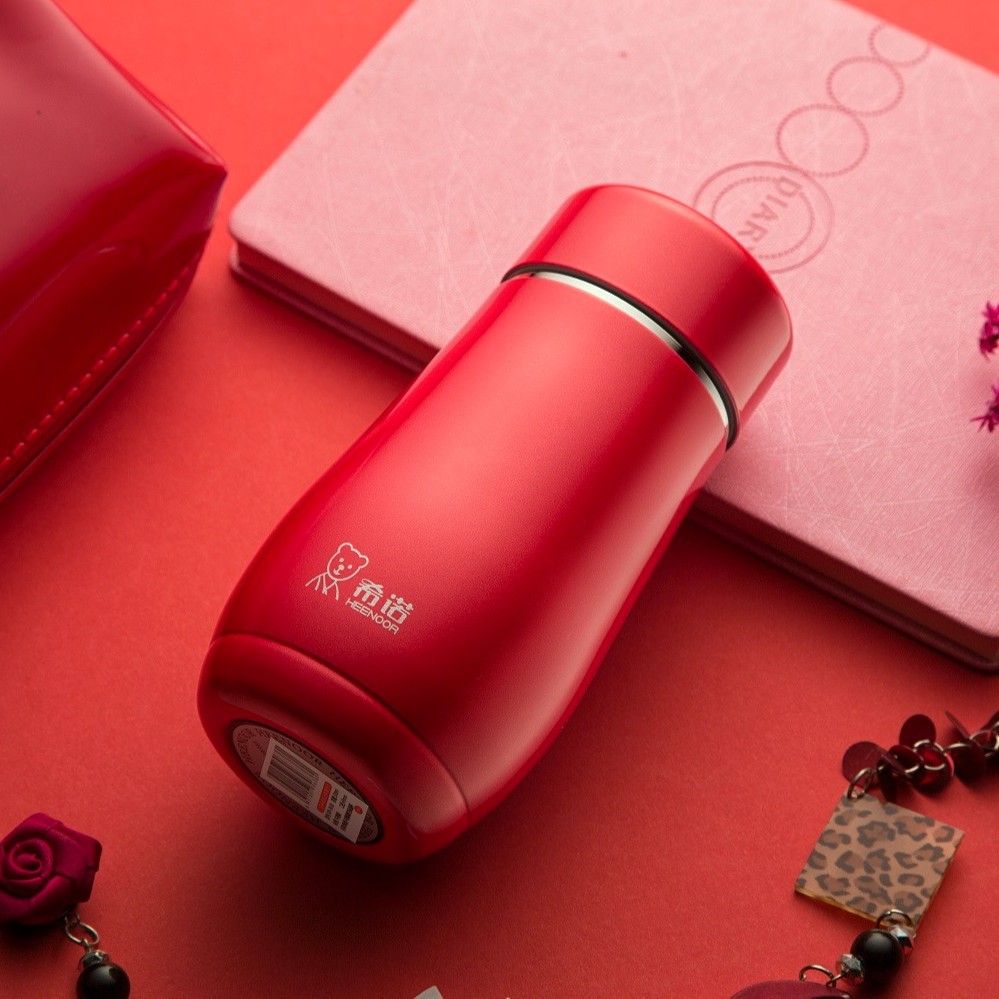 希诺保温杯便携不锈钢创意水杯小巧可爱女士水滴杯子茶杯9637-38