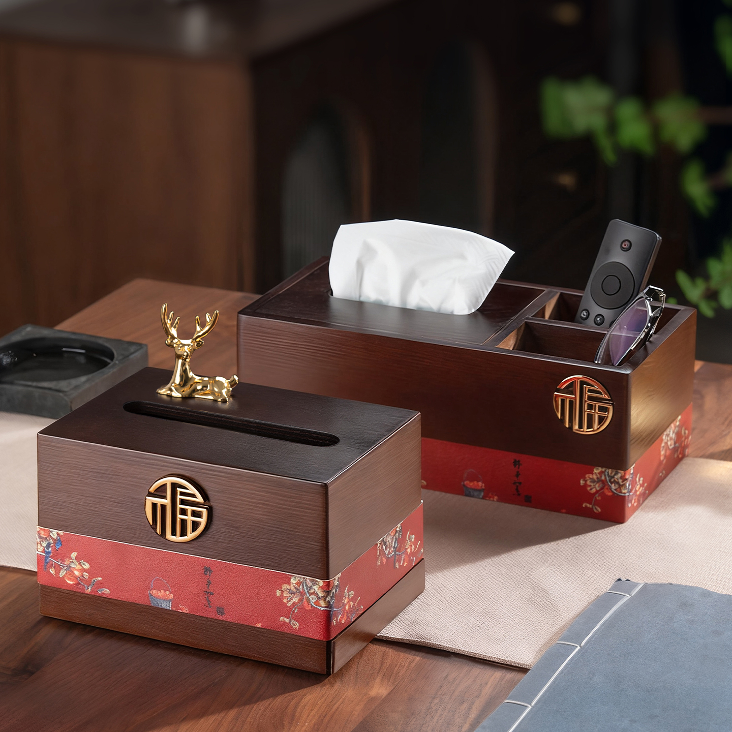 纸巾盒客厅高档网红款新中式抽纸盒客厅上档次新款茶几摆件收纳盒