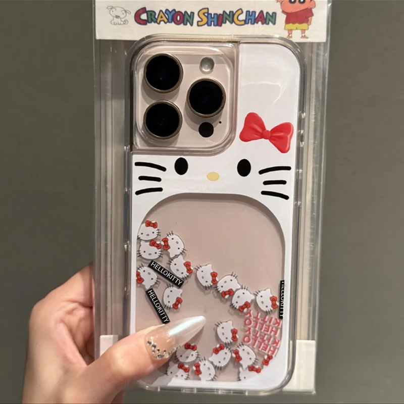 BANCA大嘴kitty猫流沙适用16苹果15手机壳iPhone14/13/12promax女