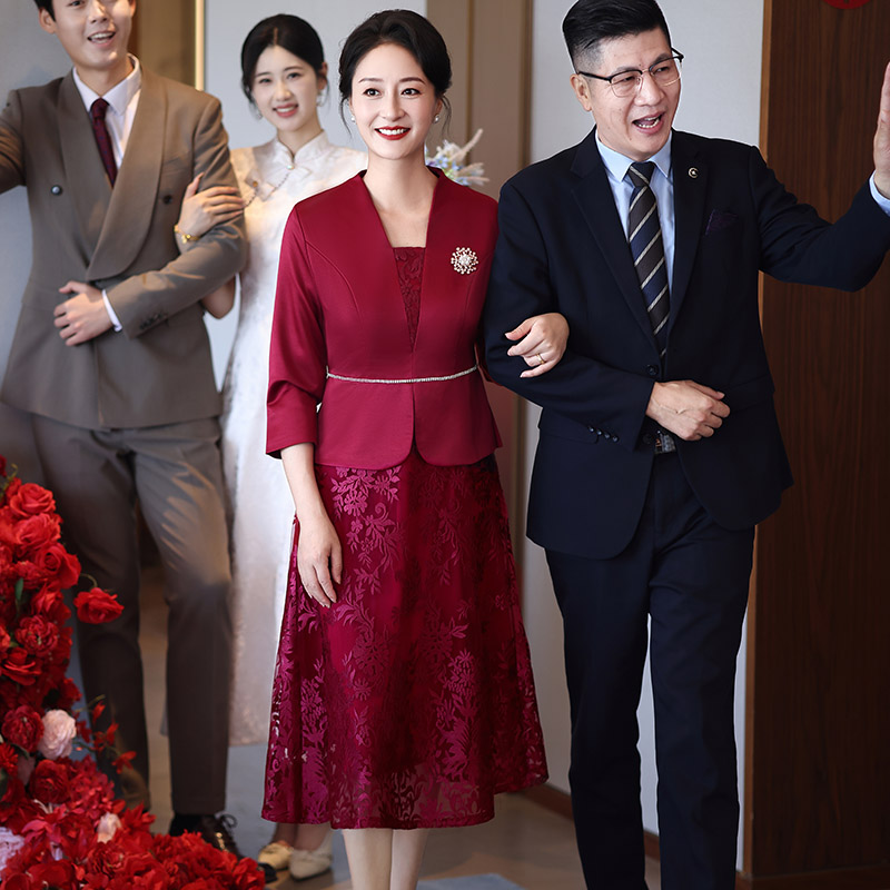 5915高贵高定十月新款高端大气婚礼婚宴喜妈妈喜婆晚礼服改良旗袍