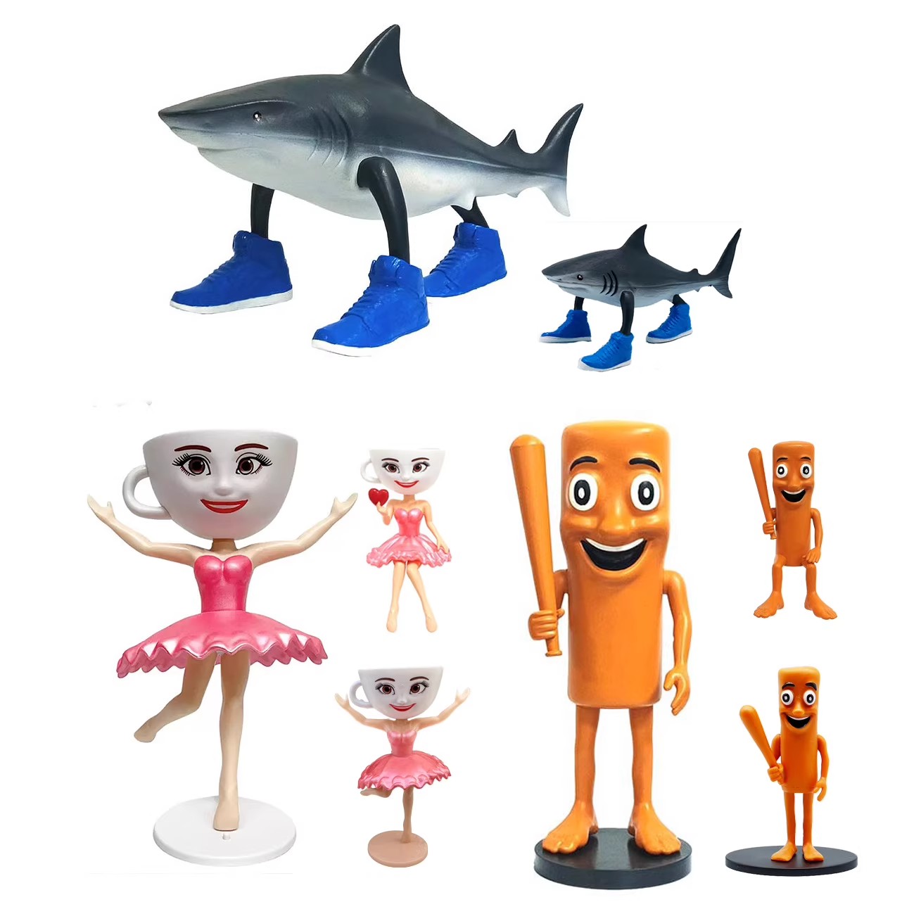 超大号卡布奇诺小姐公仔手办外国AI山海经木棍人鲨鱼模型摆件玩具