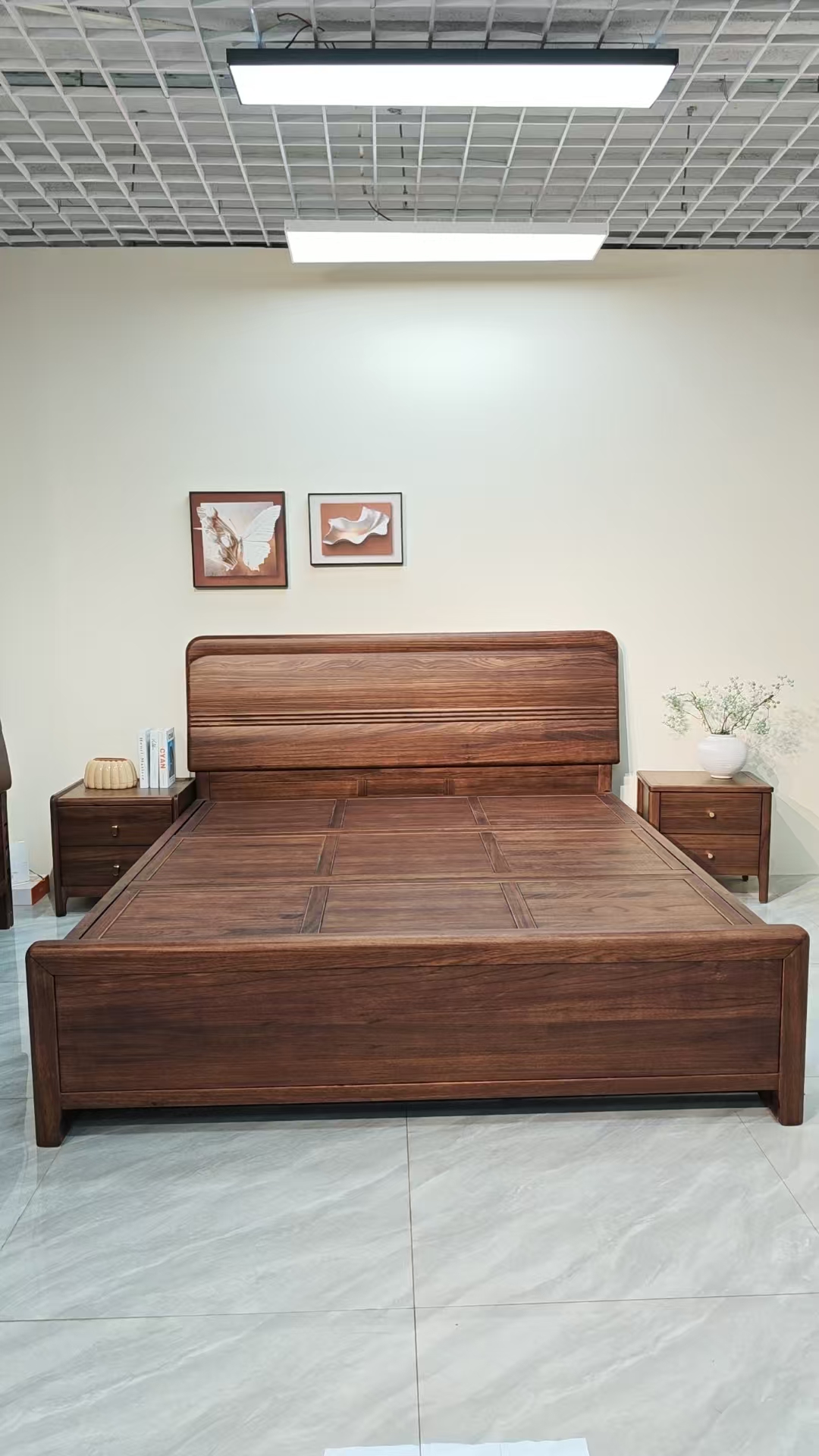 F18-7 简约禅意北欧主卧室储物成套高箱胡桃木主卧轻奢大床家用